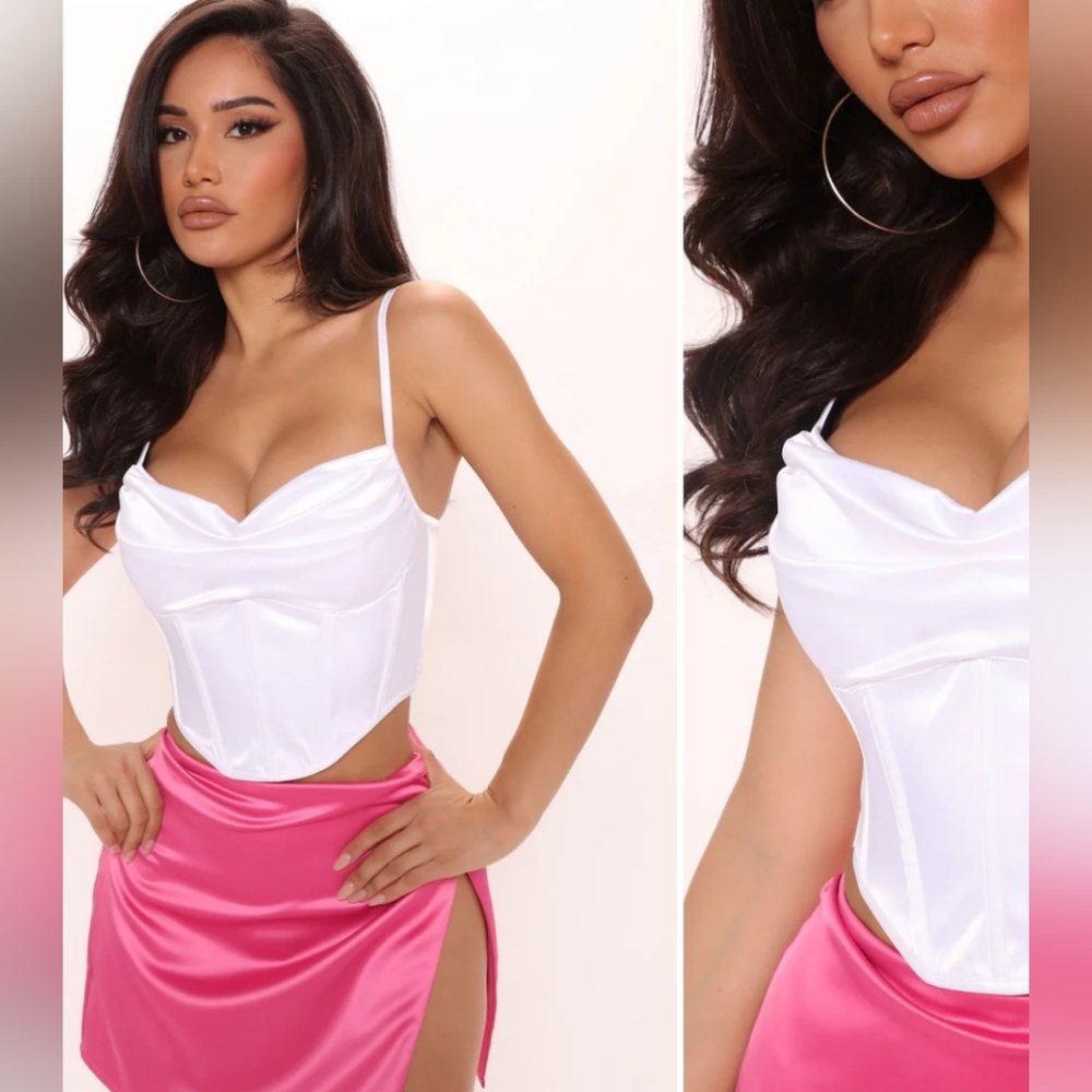 White Satin Corset top